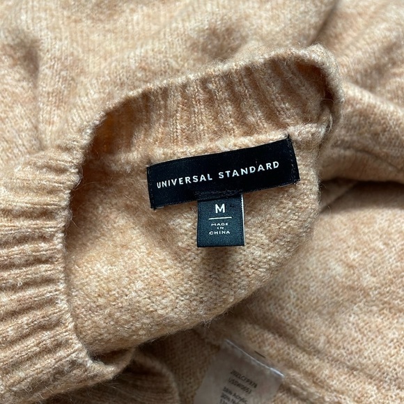 Universal Standard Melissa High Low Pullover Wool Mohair Knit Sweater Camel Tan - Picture 2 of 13